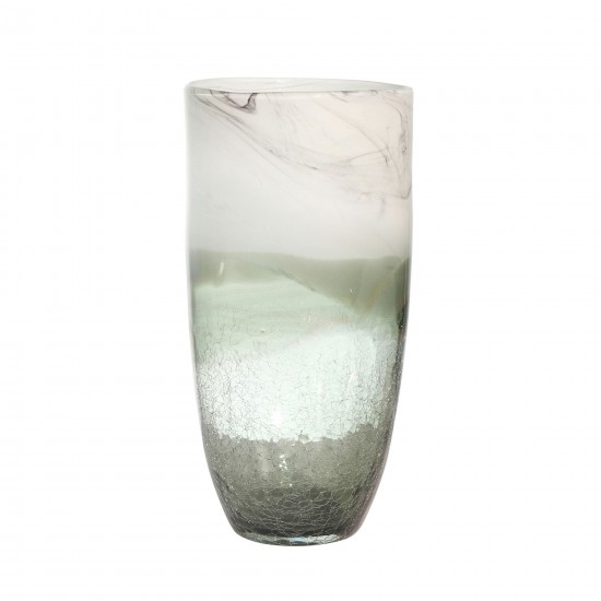 Glass 12" Smokey Vase, Gray