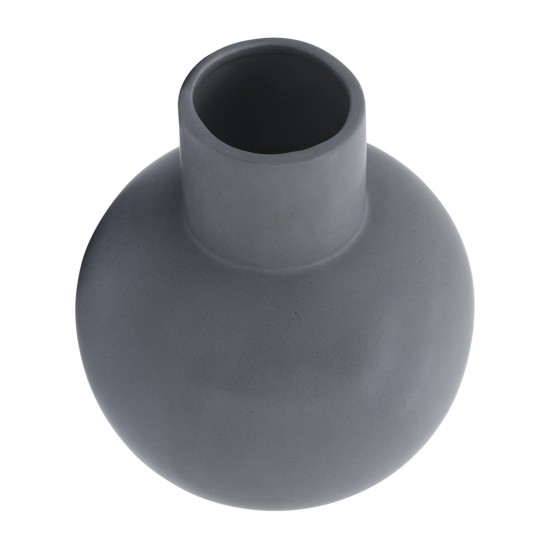 Cer, 8"h Bulbous Vase, Gray