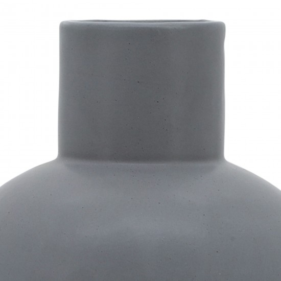 Cer, 8"h Bulbous Vase, Gray