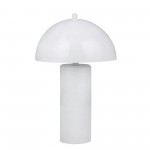 Metal 22" Dome Table Lamp, White