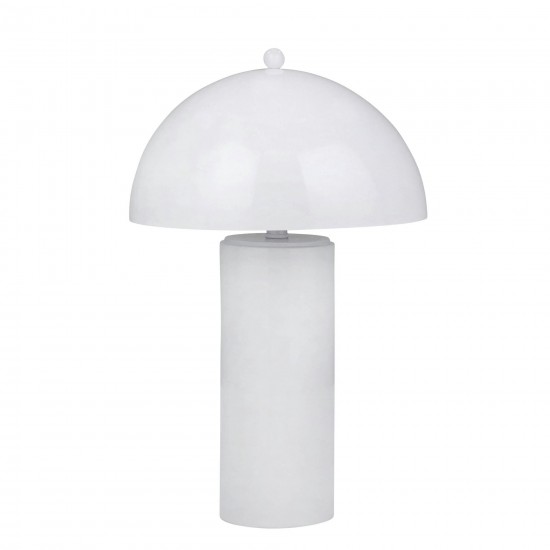 Metal 22" Dome Table Lamp, White