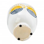 Cer, 7"h Sunrise Eyes Flower Vase, Wht/yllw/blue