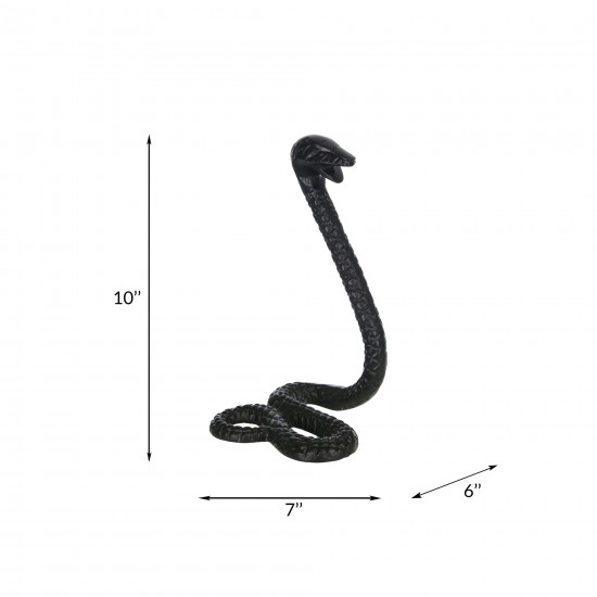 Metal 10"h Snake, Black