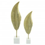Metal, 22"h Leaf On Stand, Gold