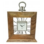 13x16" Mango Wood Table Clock, Natural