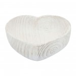 Wood, S/2 9/10" Heart Bowls, White