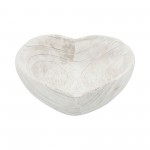 Wood, S/2 9/10" Heart Bowls, White