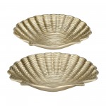 Metal,s/2 10/12",flat Shell Dish,champagne