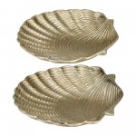 Metal,s/2 10/12",flat Shell Dish,champagne