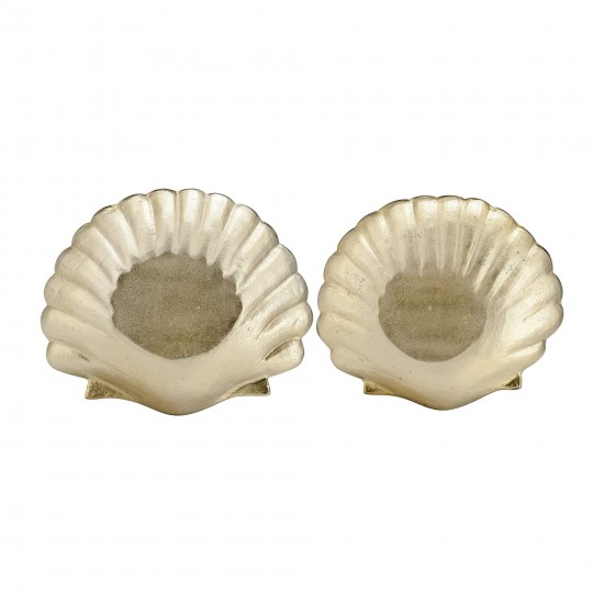 Metal,s/2 10/12",flat Shell Dish,champagne