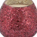 Candle On Red Crackled Glass 17oz