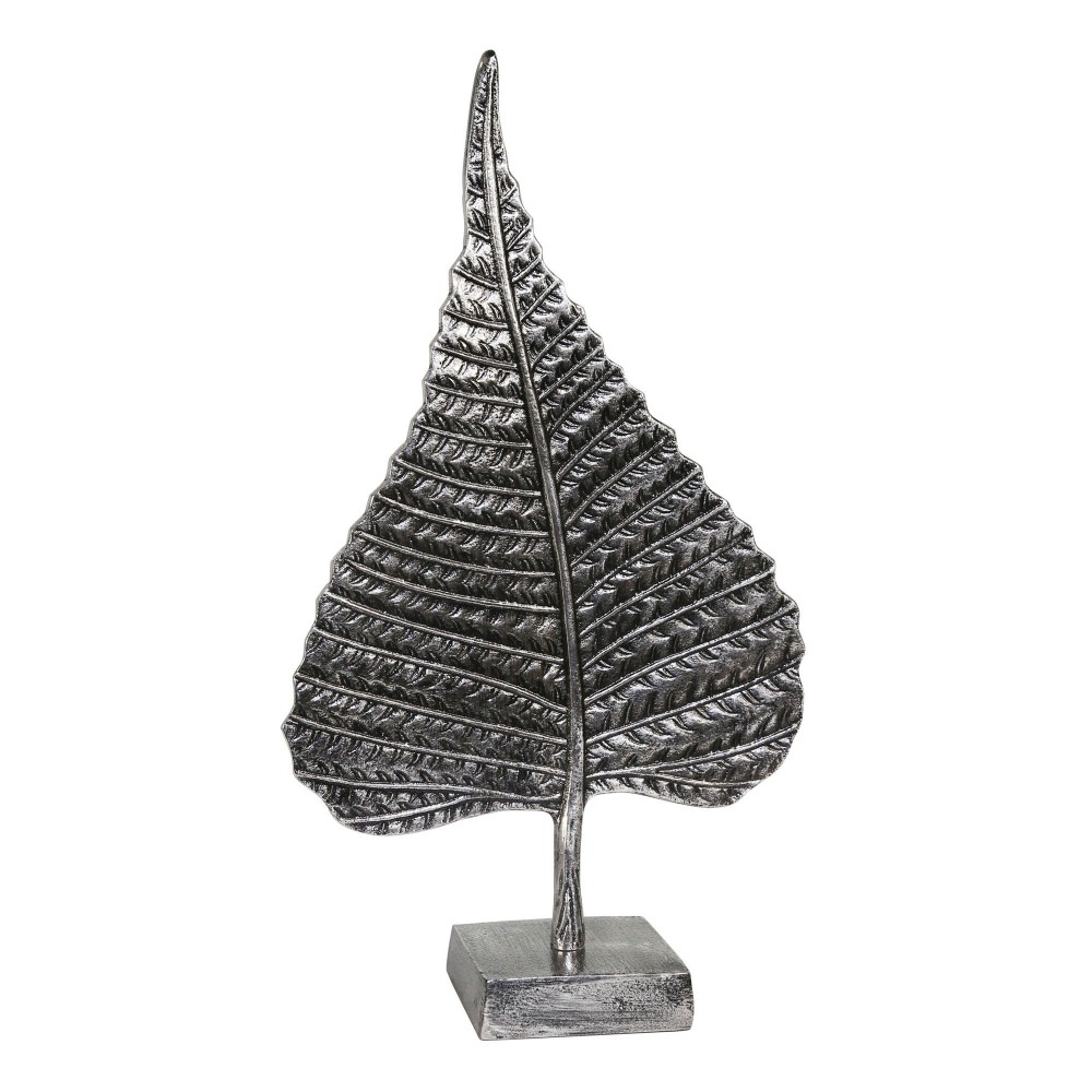 Aluminum Leaf On Stand, 18" Nickel Antique Aluminum Leaf On Stand, 18" Nickel Antique