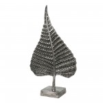 Aluminum Leaf On Stand, 18" Nickel Antique