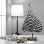 Aluminum Leaf On Stand, 18" Nickel Antique