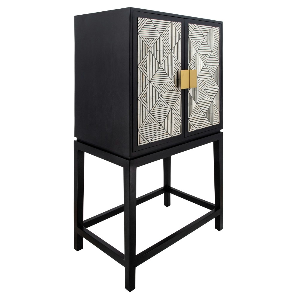 54" Wood 2-door Cabinet, Black