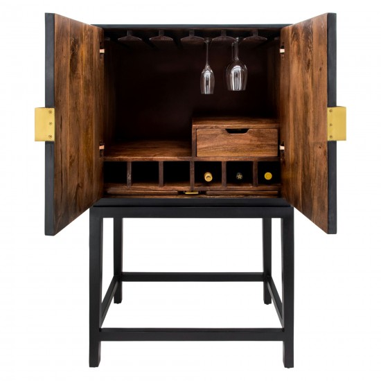 54" Wood 2-door Cabinet, Black