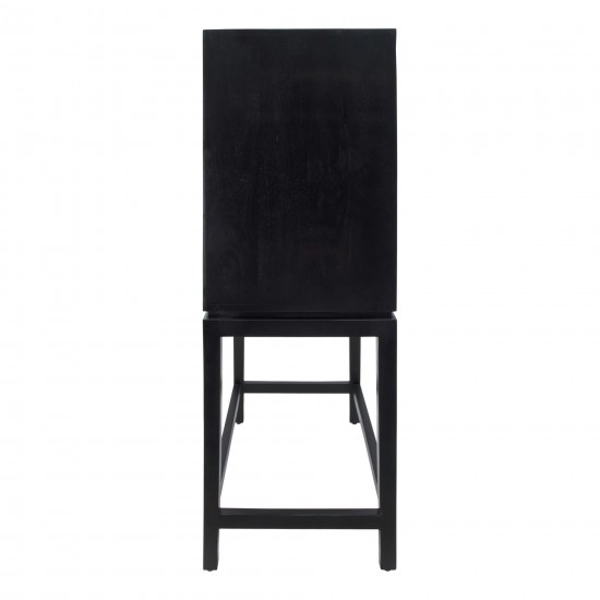 54" Wood 2-door Cabinet, Black