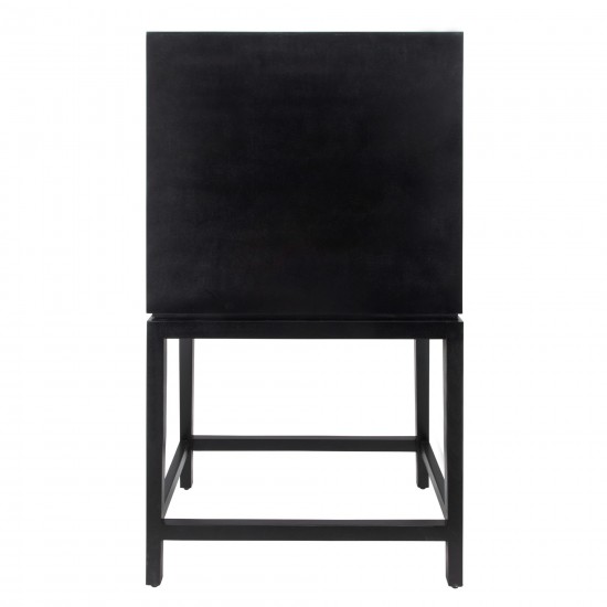 54" Wood 2-door Cabinet, Black