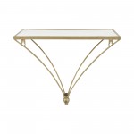 Metal/wood, 12"h Nabla Wall Shelf, White/gold