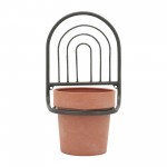 Metal, 11"h Wall Planter, Black/terracotta