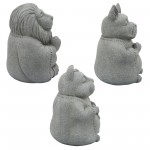 Resin, S/3 14"h Yoga Animals, Gray