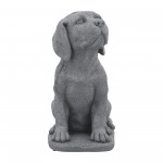 Resin, 16"h Puppy Looking Up, Gray