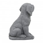 Resin, 16"h Puppy Looking Up, Gray