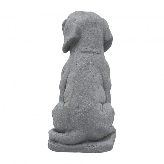 Resin, 16"h Puppy Looking Up, Gray