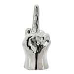 8" Dirty Finger Sign, Silver