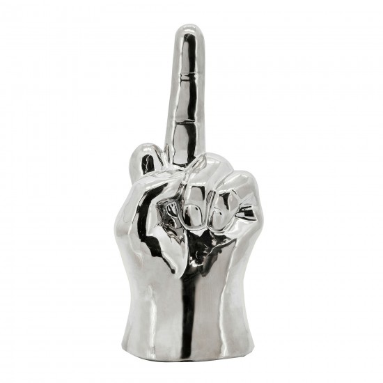 8" Dirty Finger Sign, Silver