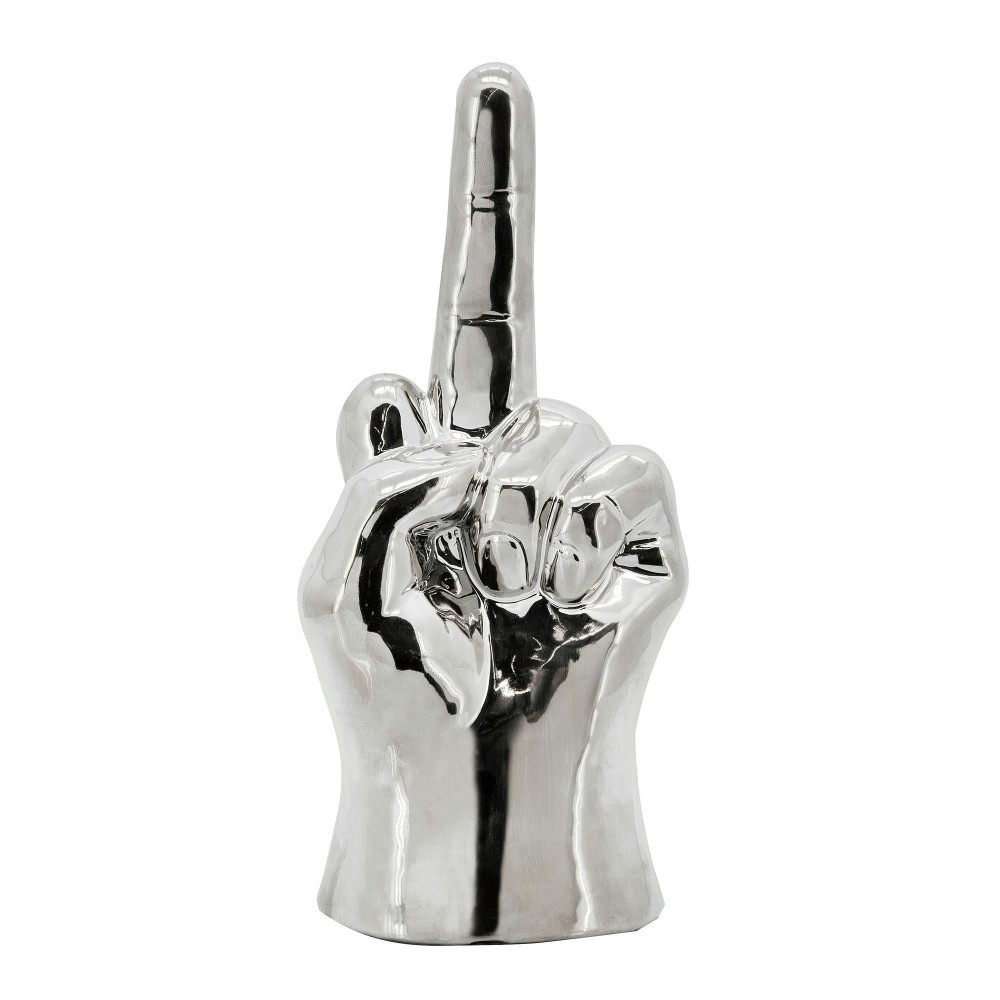 8" Dirty Finger Sign, Silver