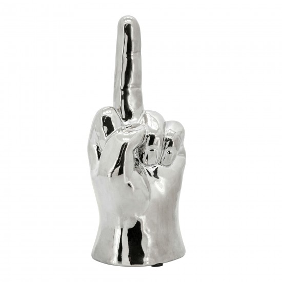 8" Dirty Finger Sign, Silver