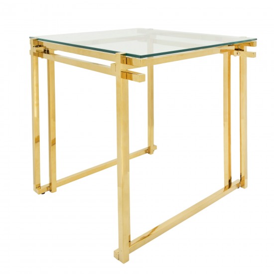 Metal 24" Side Table, Gold