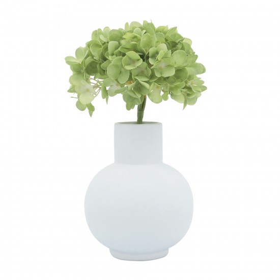 Cer, 8"h Bulbous Vase, White