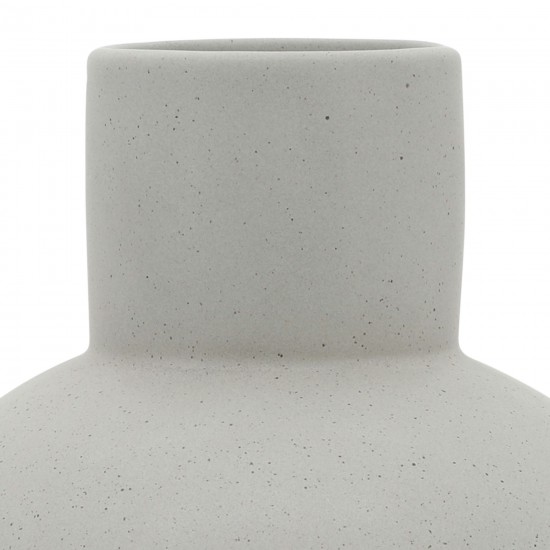 Cer, 8"h Bulbous Vase, White