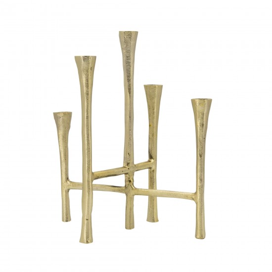 14" 5-candlesticks Stand, Gold