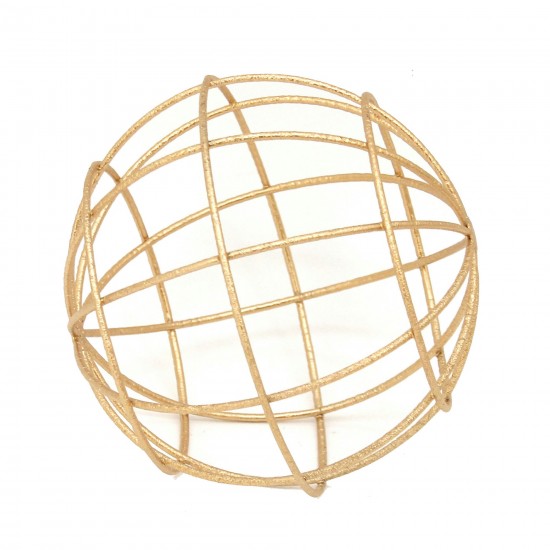 Metal 8" Decorative Orb, Gold