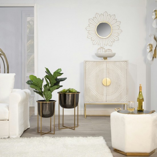 Metal 8" Decorative Orb, Gold
