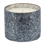 Candle On Gray Crackled Glass 26oz