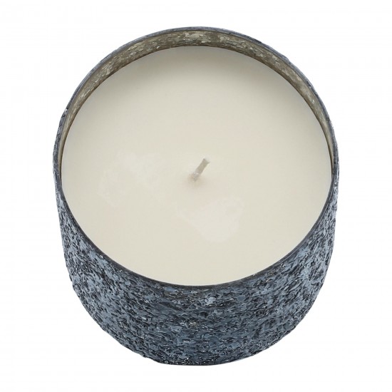 Candle On Gray Crackled Glass 26oz