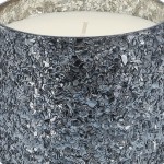 Candle On Gray Crackled Glass 26oz