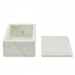 Marble 7x5 Marble Box W/ Bee Accent White