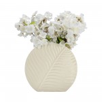 Cer, 11" Round Botanical Vase, Cotton