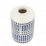 Ceramic 9" Jar With Gold Lid, Blue