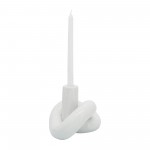 Cer, 6" Loopy Candle Holder, White