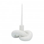 Cer, 6" Loopy Candle Holder, White