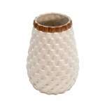 9" Textured Vase, White