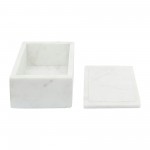 Marble, 7x5 Rectangular Box - Heart, White