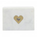 Marble, 7x5 Rectangular Box - Heart, White