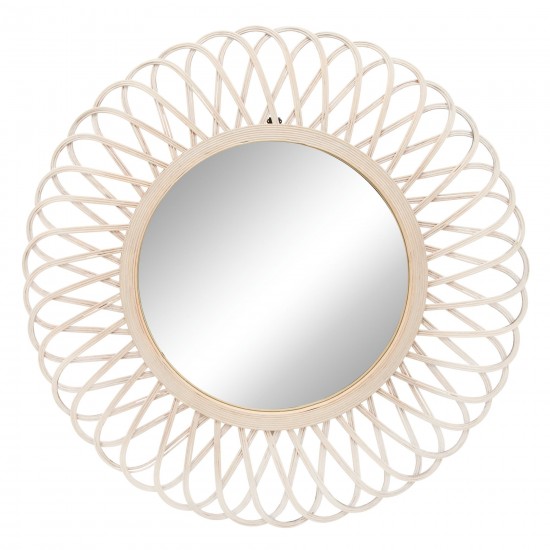 Wicker 35" Daisy Mirror, Natural